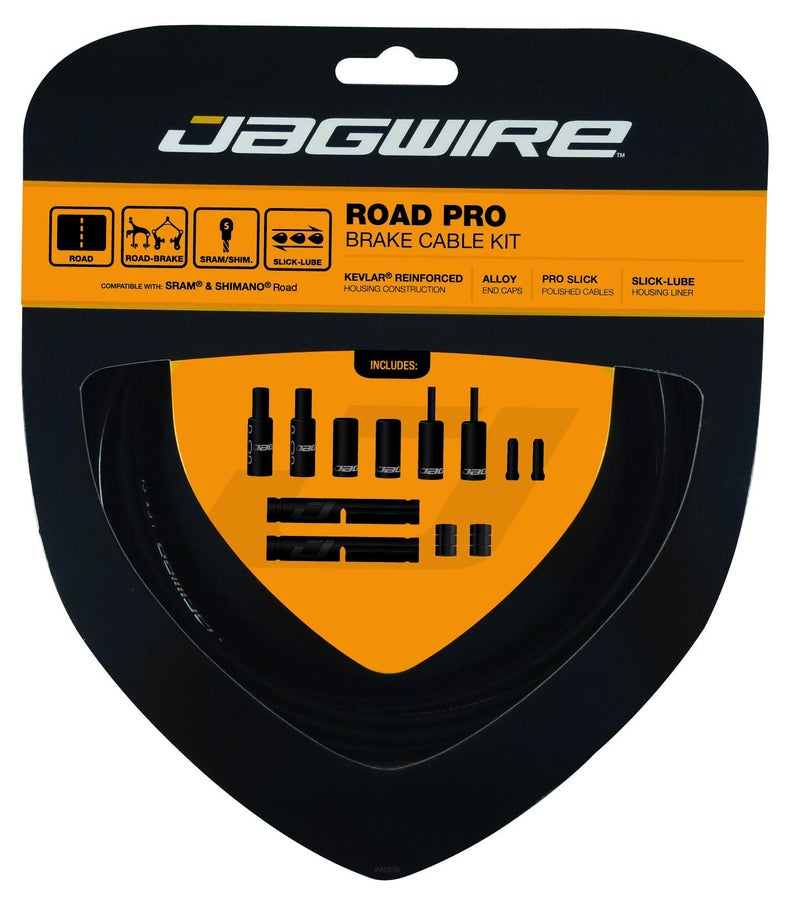 Jagwire مجموعة كابلات الفرامل للطريق برو من جاكواير PCK200، أسود، شيمانو/SRAM - Image 1