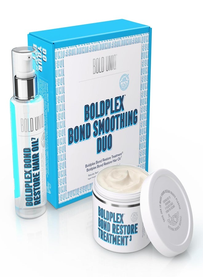 BOLD UNIQ Boldplex 3 & 7 Bond Restore Protein Treatment & Oil Duo for Dry & Damaged Hair - Hydrating Formula for Curly, Colored, Frizzy, Broken or Bleached Types. Cruelty-Free & 100% Vegan - Image 1