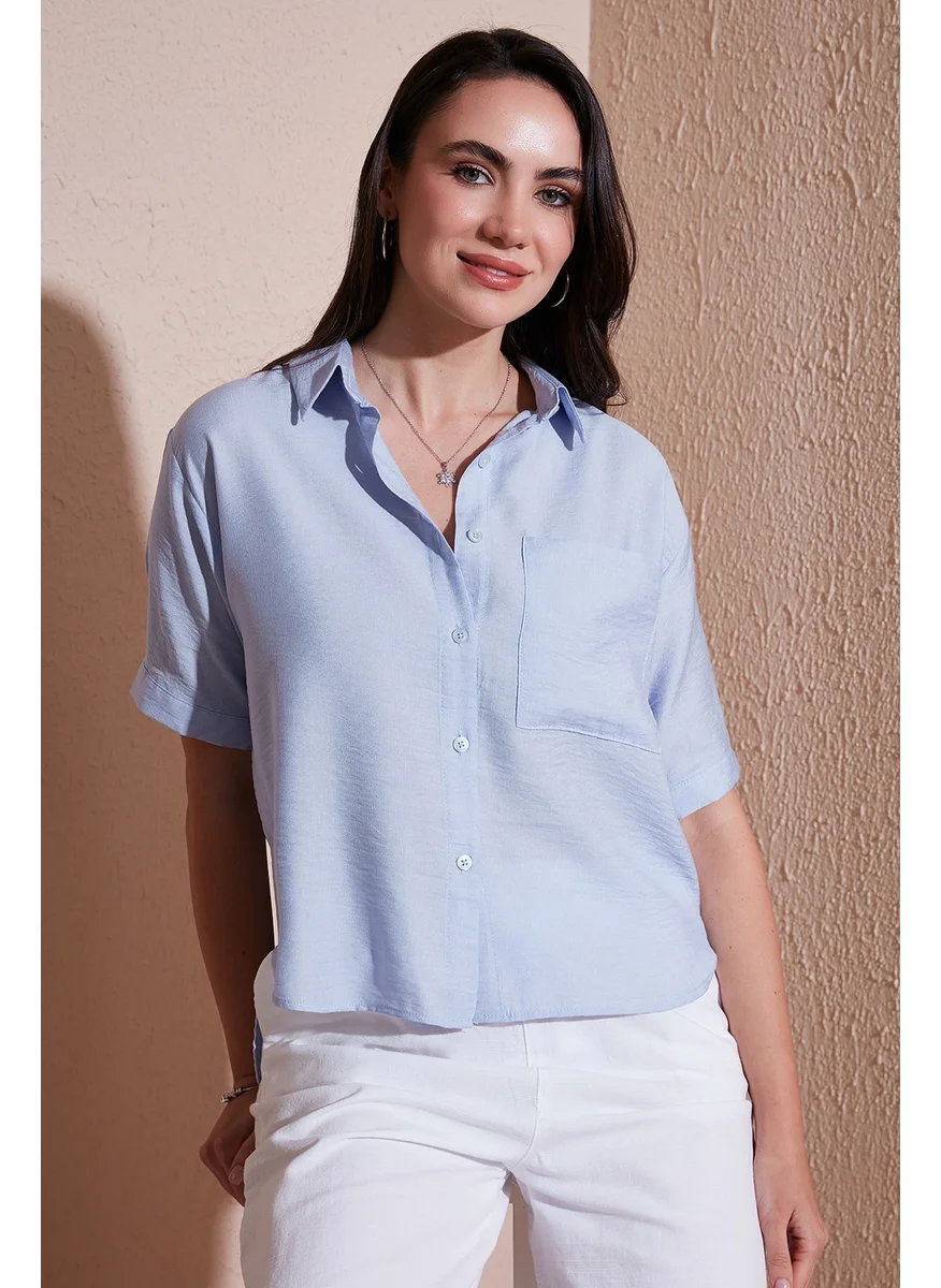 Lela Regular Fit Chest Pocket Short Sleeve Shirt Women's Shirt 6779324