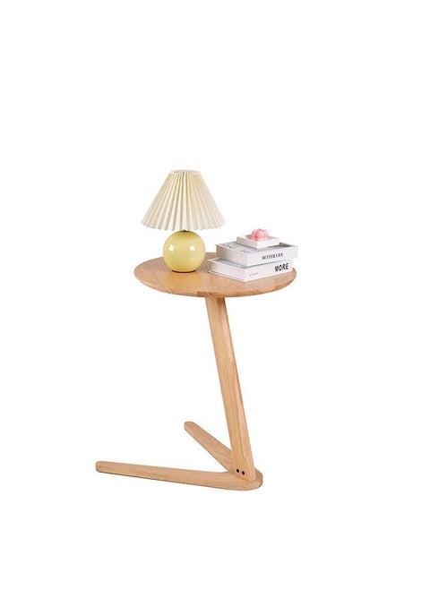 Lamech Round End Table Multi Functional Living Room Table Space Saving Side Table Furniture For Home Bedroom L 45 x W 45 x H 57 cm Natural