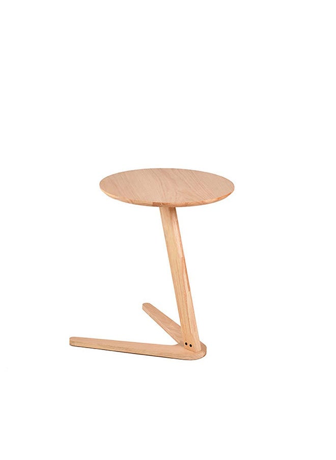 DANUBE HOME Lamech Round End Table Multi Functional Living Room Table Space Saving Side Table Furniture For Home Bedroom L 45 x W 45 x H 57 cm Natural  - Image 3
