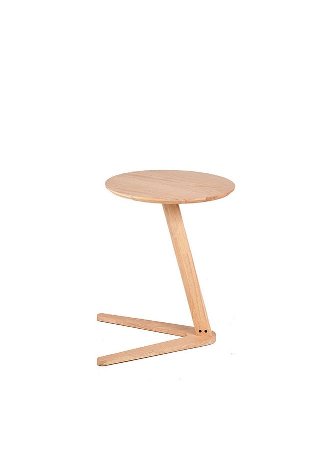 DANUBE HOME Lamech Round End Table Multi Functional Living Room Table Space Saving Side Table Furniture For Home Bedroom L 45 x W 45 x H 57 cm Natural  - Image 2