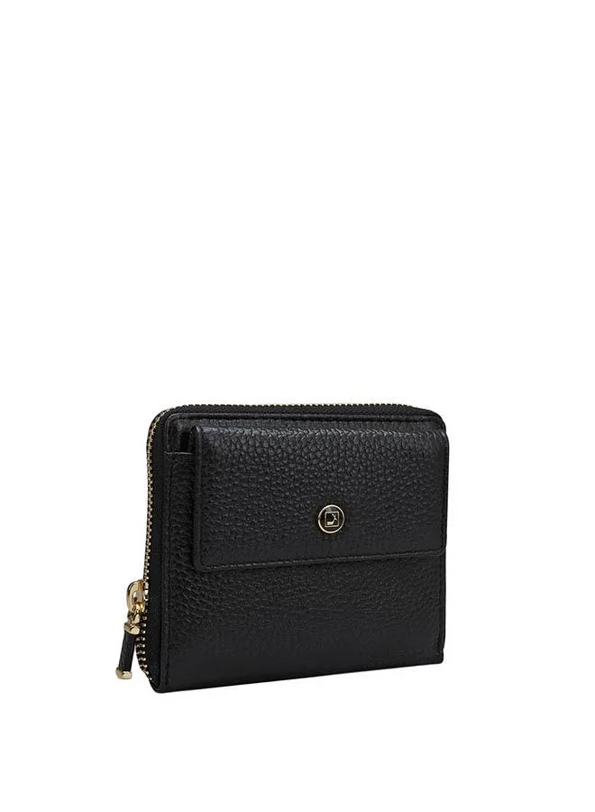 دا ميلانو محفظة نسائية جلدية سوداء أصلية