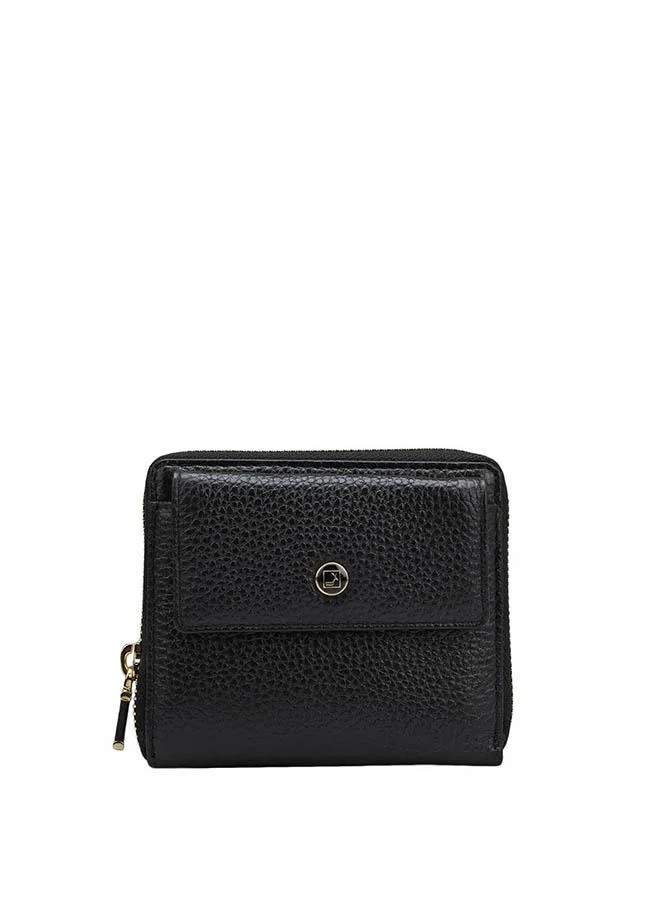 Genuine Leather Black Ladies Wallet
