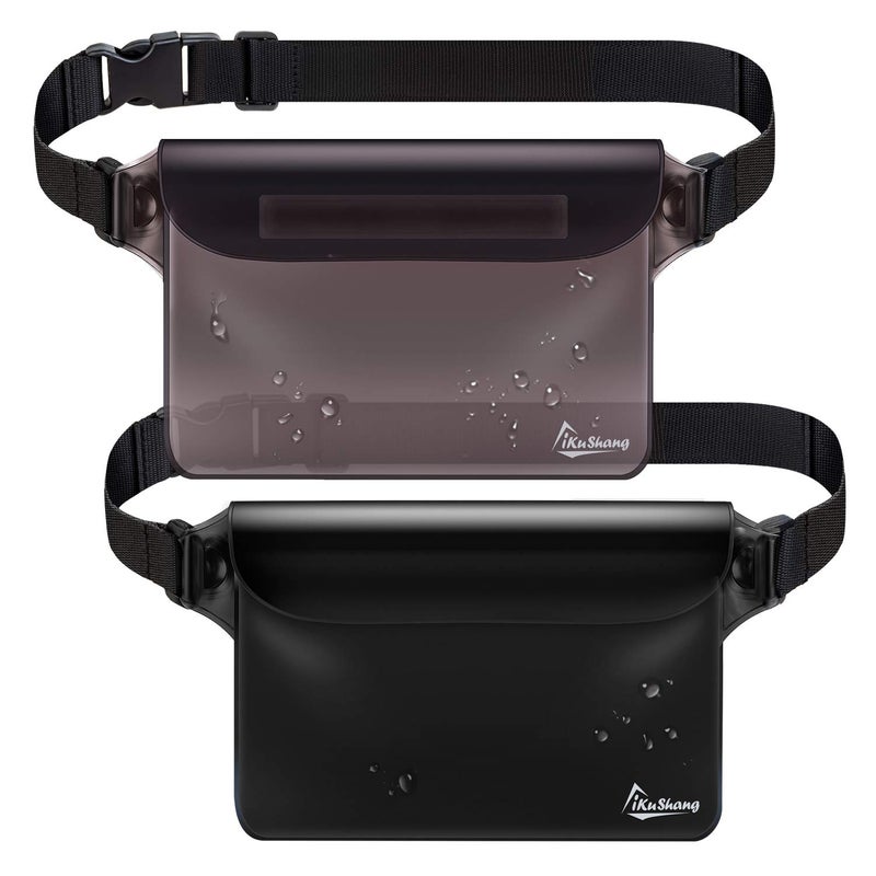 iKuShang Waterproof Fanny Pack with Triple Zip Lock, Submersible Up to 32FT Dry Bag Pouch, Touchscreen Phone Case for Beach, Cruise, Swimming & Kayaking Essentials - Image 1