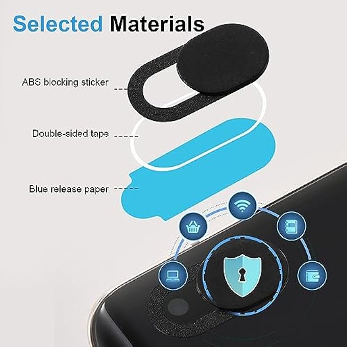 rayihni 10 PIECE WEBCAM COVER, CAMERA COVER, LAPTOP WEBCAM COVER, PHONE CAMERA, HIDDEN CAMERA, WEBCAM COVER, LAPTOP CAMERA COVER, FOR LAPTOP, PC, SMARTPHONES, TABLETS - Image 2