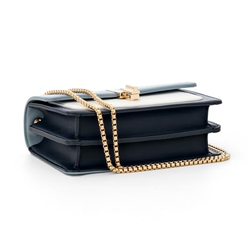 TOP BAND Crossbody Bags for Women Cute Faux Leather Trendy Cross Body Bag Purses for Women Small Multi Color Designer Handbags Womens Purse Satchel Chain Strap Ladies Shoulder Bag Blue White - Image 4