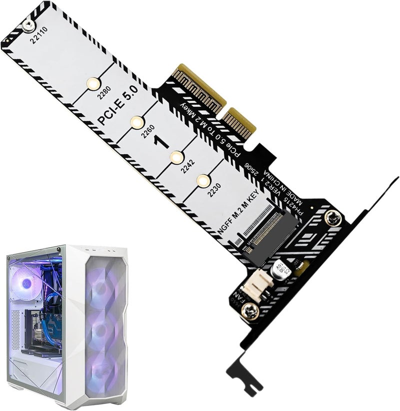 بطاقة توسيع القرص الصلب، محول PCIe 5.0، محول سرعة عالي M.2 مع مشتت حراري، بطاقة نقل بيانات للاستخدام السهل، إكسسوارات كمبيوتر، مجموعة ترقية التخزين الصغيرة، لأجهزة الكمبيوتر المكتبية الخاصة بالألعاب - Image 1