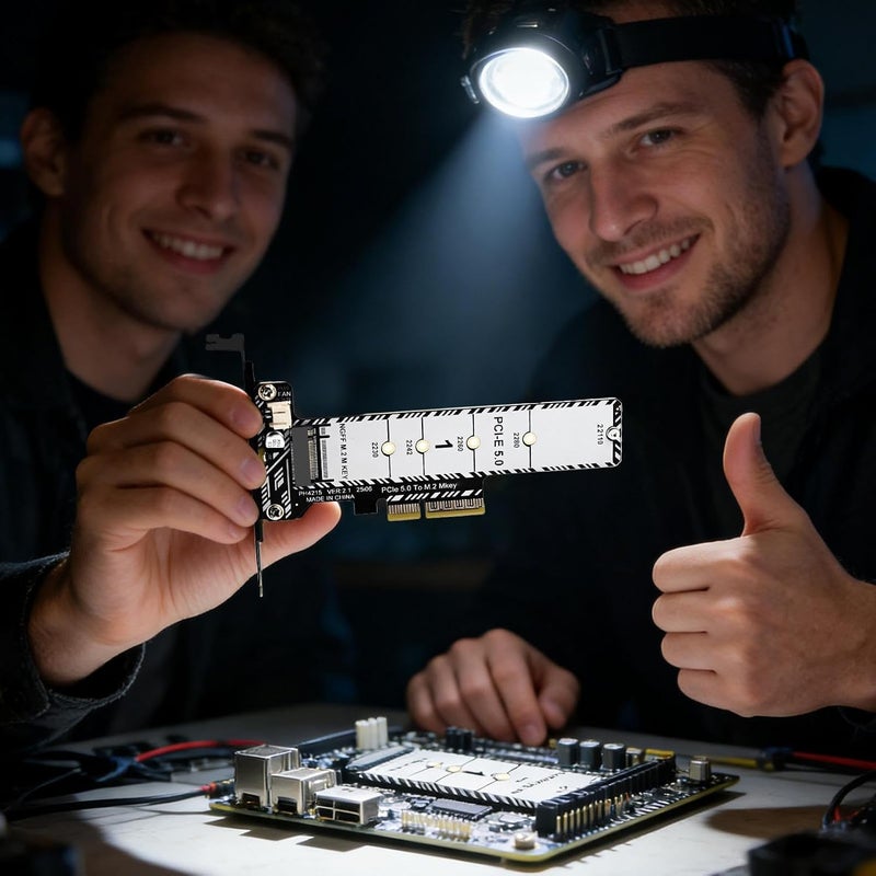 بطاقة توسيع القرص الصلب، محول PCIe 5.0، محول سرعة عالي M.2 مع مشتت حراري، بطاقة نقل بيانات للاستخدام السهل، إكسسوارات كمبيوتر، مجموعة ترقية التخزين الصغيرة، لأجهزة الكمبيوتر المكتبية الخاصة بالألعاب - Image 3