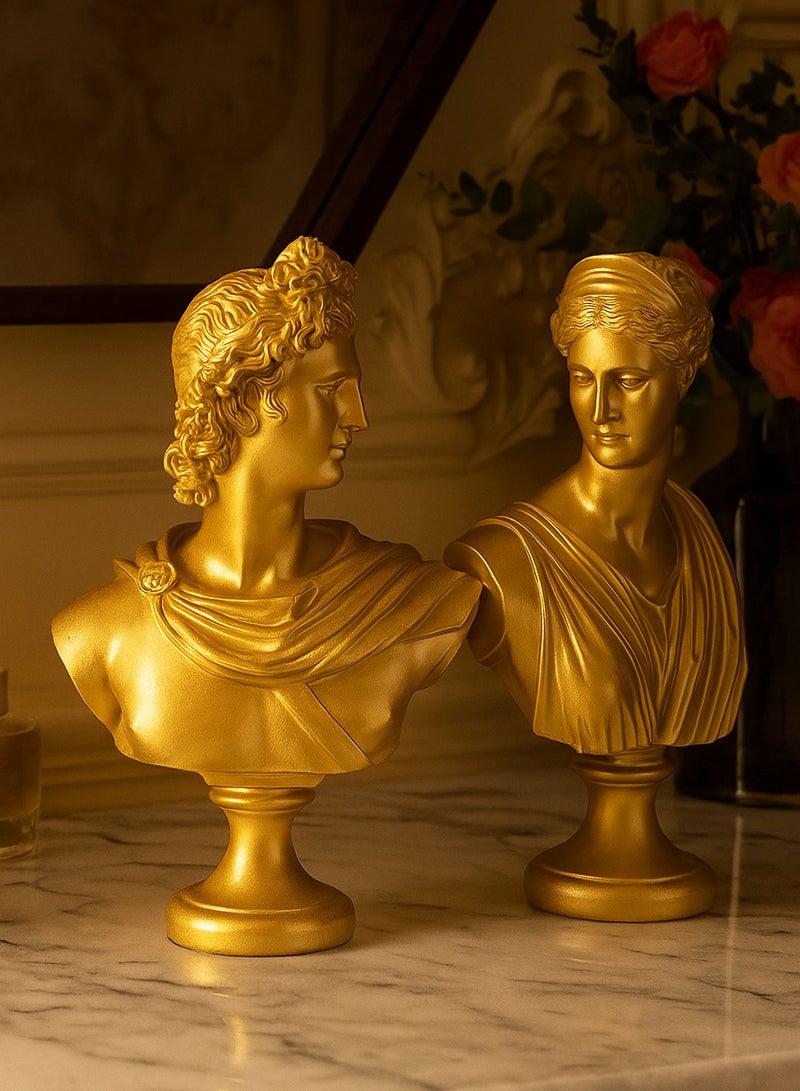 تصميم توسكانو ديانا فرساي وأبولو بلفيدير تمثال نصفي يوناني من الرخام الملتصق: مجموعة من اثنين