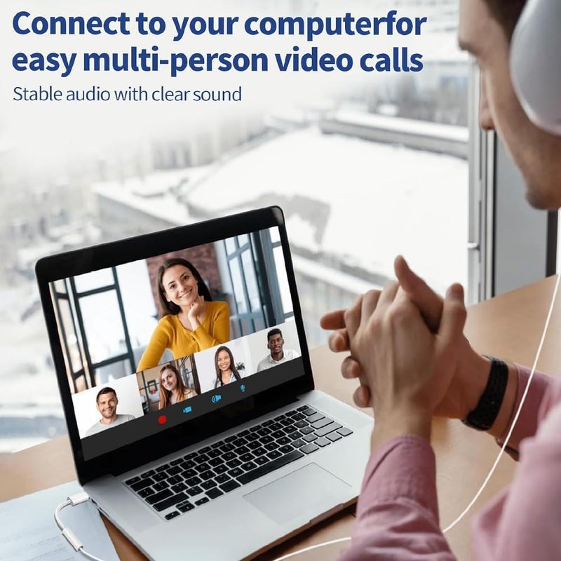 UNIGEN AUDIO محول UNIGEN AUDIO USB-C إلى جاك سماعة 3.5 مم | متوافق مع iPhone 16/16 Pro/15/15 Pro/Pro Max/Plus، iPad، Samsung Galaxy S23/S22/S21 | كابل صوت Type-C Aux Dongle (OTG-C2AUX) - Image 2