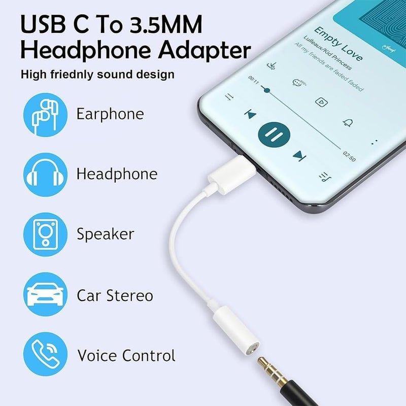 UNIGEN AUDIO محول UNIGEN AUDIO USB-C إلى جاك سماعة 3.5 مم | متوافق مع iPhone 16/16 Pro/15/15 Pro/Pro Max/Plus، iPad، Samsung Galaxy S23/S22/S21 | كابل صوت Type-C Aux Dongle (OTG-C2AUX) - Image 5