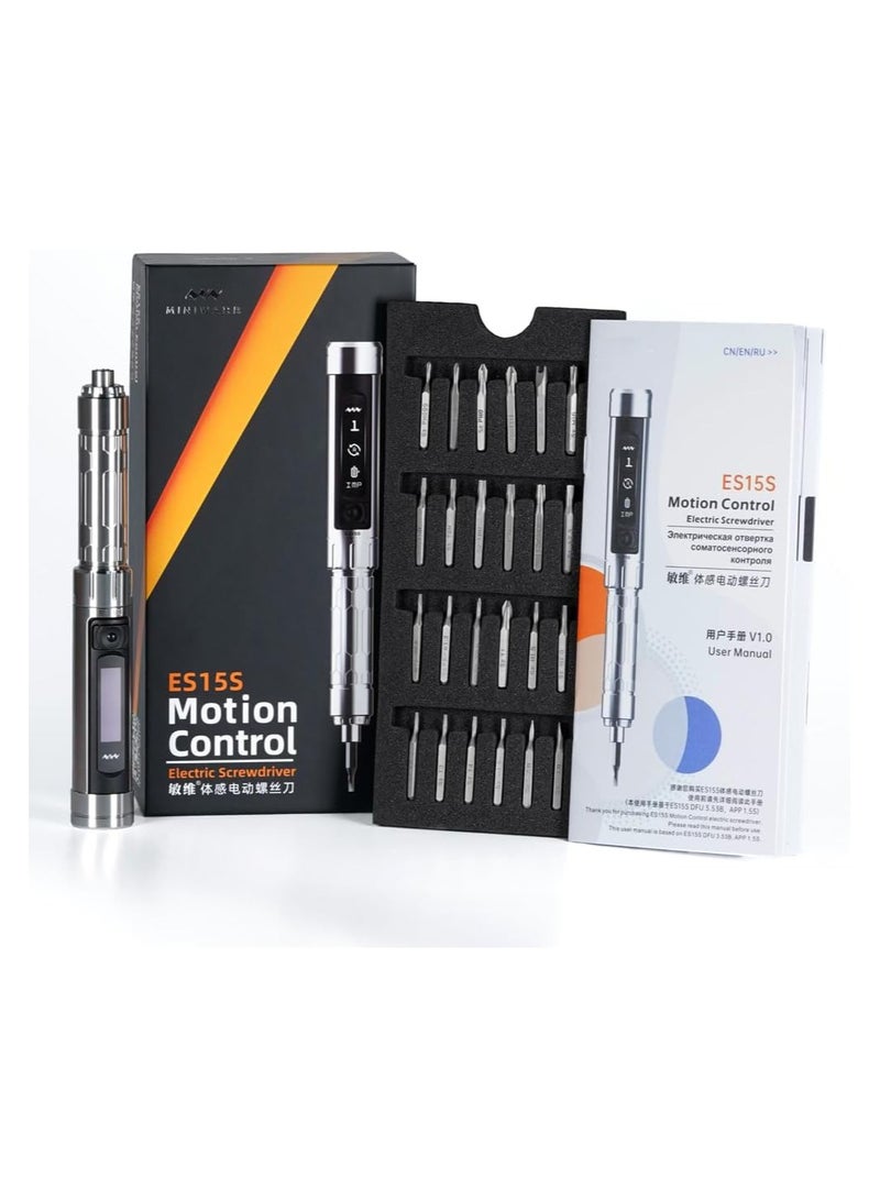 SOLARAE 24PCS Bits Electric Screwdriver, Portable Screwdriver, Cordless OLED Display Motion Sensing Control Screwdriver, with LED Lights, Utility Computers Mobile Phone Repairs Tool, Repair Tool Kit - Image 1