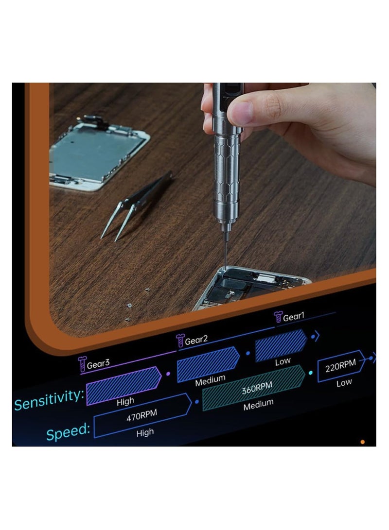 SOLARAE 24PCS Bits Electric Screwdriver, Portable Screwdriver, Cordless OLED Display Motion Sensing Control Screwdriver, with LED Lights, Utility Computers Mobile Phone Repairs Tool, Repair Tool Kit - Image 4