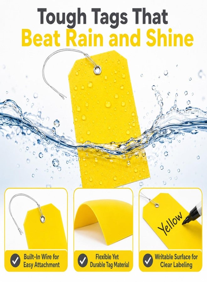 Rainflow بطاقات شحن RAINFLOW مع سلك - عبوة من 100 بطاقة تعليق فارغة مقاومة للماء - Image 4