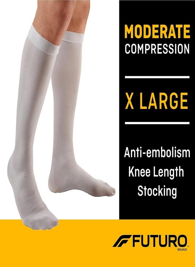 Futuro Anti-Embolism Knee Length Closed Toe Stockings X-Large White Moderate, Pack of 2 - Image 2