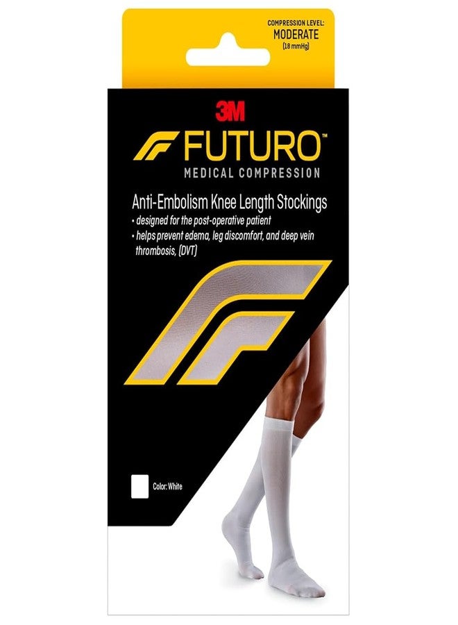 Futuro Anti-Embolism Knee Length Closed Toe Stockings X-Large White Moderate, Pack of 2 - Image 1