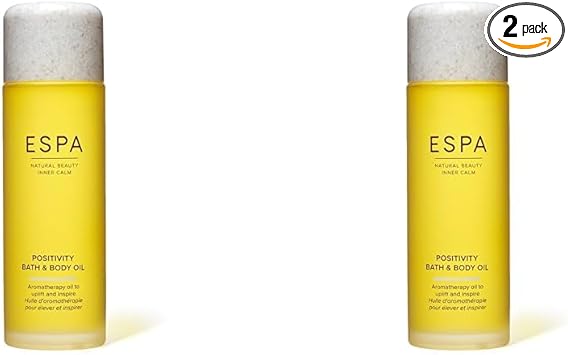ESPA Positivity Bath Body Oil 100ml Jasmine Gardenia Rose Geranium Pack of 2 - Image 1