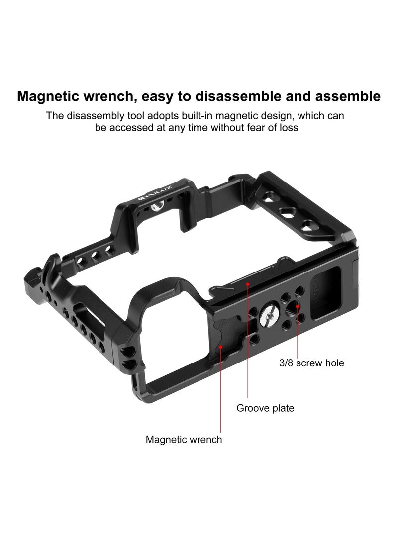 PULUZ PULUZ Metal Camera Cage Stabilizer Rig for Sony A7 IV / ILCE-7M4 / A7M4 / A7M3 / A7R3 / A7R III  - Image 4