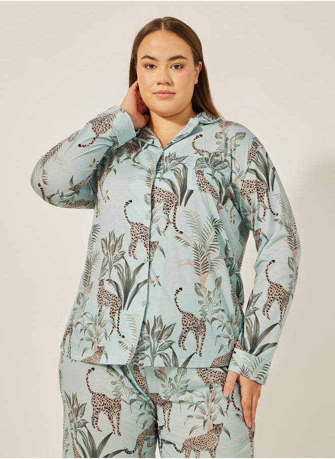 Styli GIRAFFE WILDLIFE BUTTON THROUGH SHIRT and PJ SET - LUXE TROPICAL  - Image 3