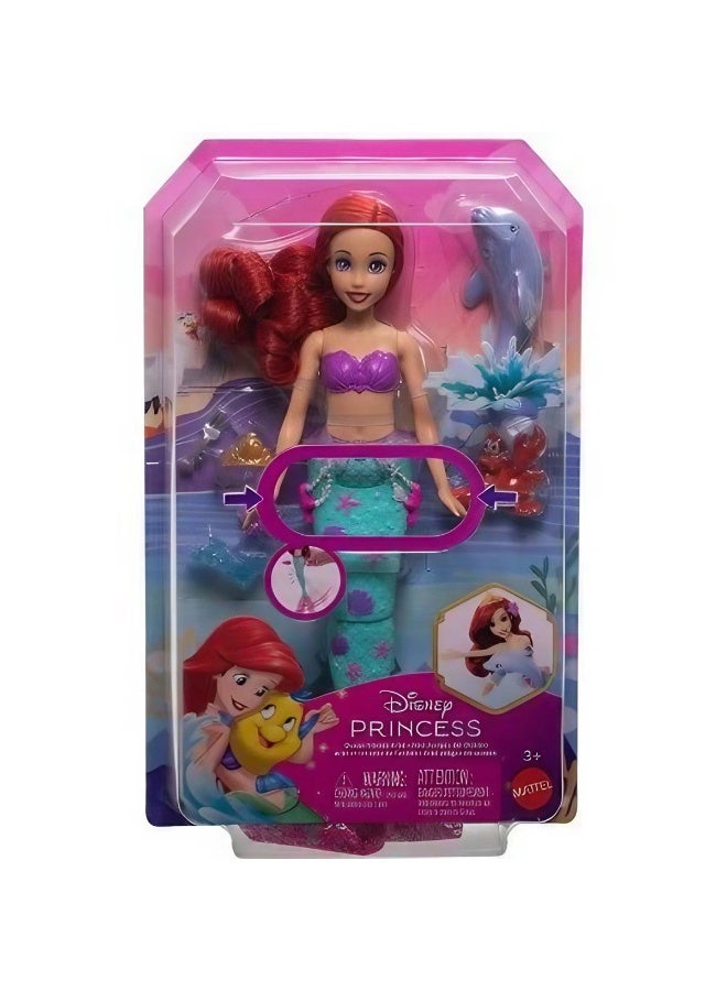 Disney Princess The Little Mermaid Ocean Friends Ariel Swimming Mermaid Doll With Squirt Toy - Image 1
