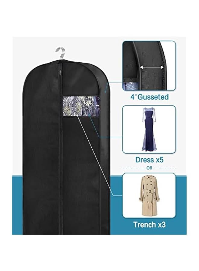 HOOKOR 152CM Dress Garment Bags set of 3 for Hanging Clothes Travel, Gusseted Garment Bags for Closet Storage with Handles for Long Gowns, Coats (152CM)  - Image 2