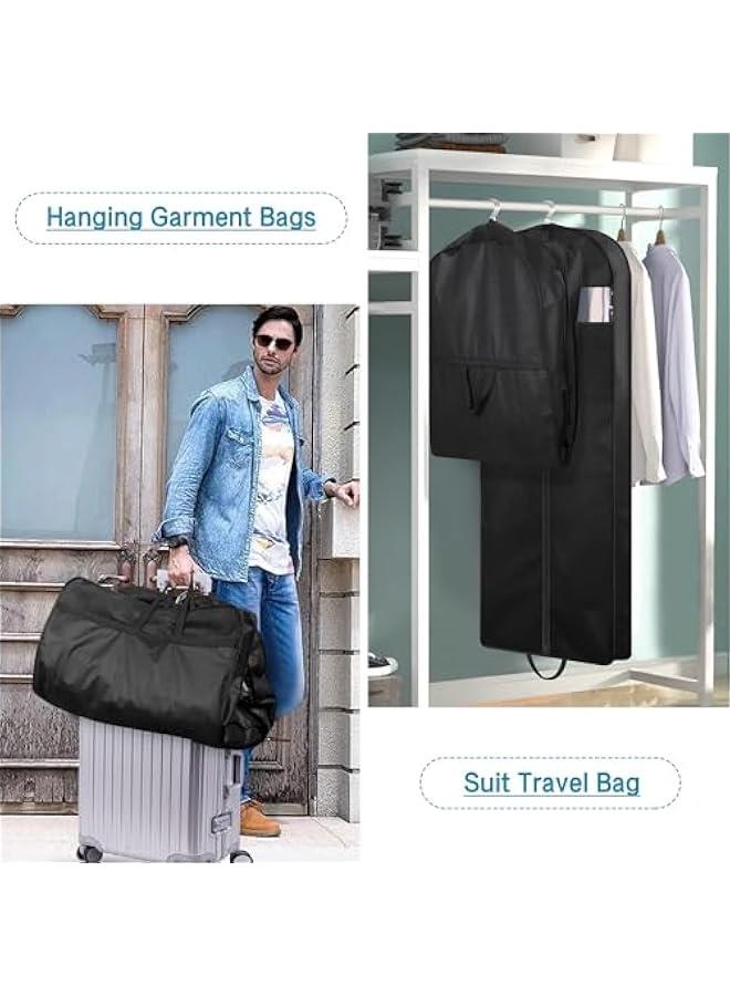 HOOKOR 152CM Dress Garment Bags set of 3 for Hanging Clothes Travel, Gusseted Garment Bags for Closet Storage with Handles for Long Gowns, Coats (152CM)  - Image 3