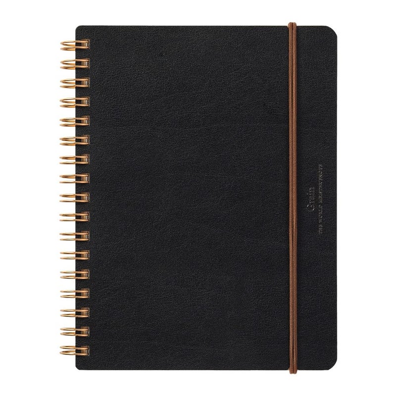 Midori DESIGNPHIL 15222006 Midori Ring Notebook, Grain, B6 Transformation, Black - Image 1