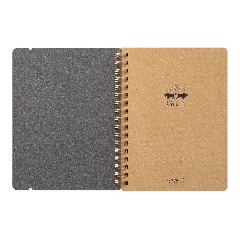 Midori DESIGNPHIL 15222006 Midori Ring Notebook, Grain, B6 Transformation, Black - Image 3
