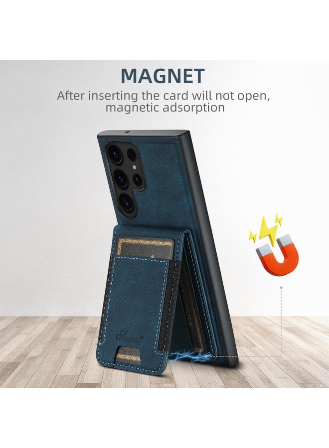 Suteni Case For Samsung Galaxy Note20 H17 Litchi Texture Leather MagSafe Detachable Wallet Phone Case - Image 3
