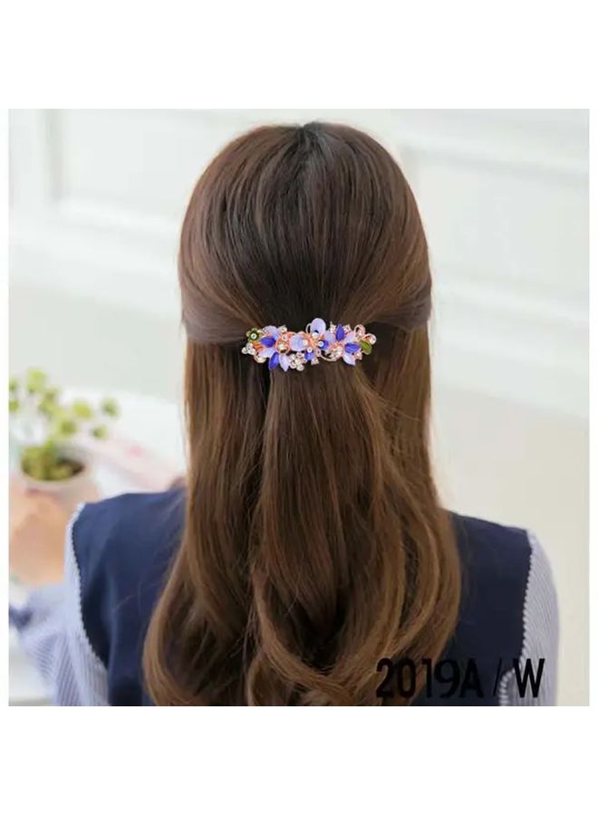 Blue Green Rhinestone Flower Butterfly Hair Clips Barrette For Women Elegant Hairpins - Image 2