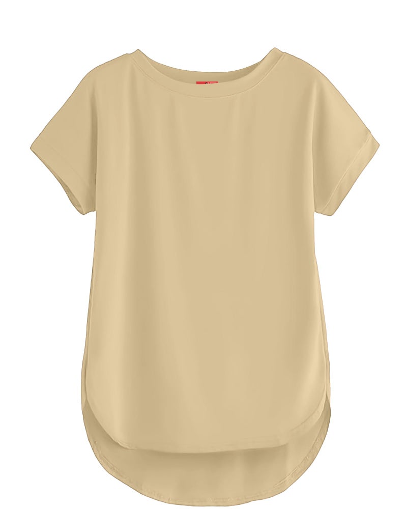 SHODOX® Women's Cotton Blend Solid Regular fit Round Neck Short Sleeve T-Shirt (Pack of 1) - Image 1