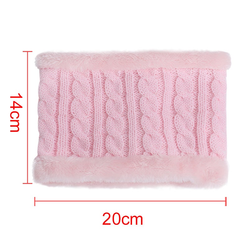 New Children'S Scarf For Boys And Girls Baby Plus Velvet Warm Knitted Scarf Set Single Loop - Image 3