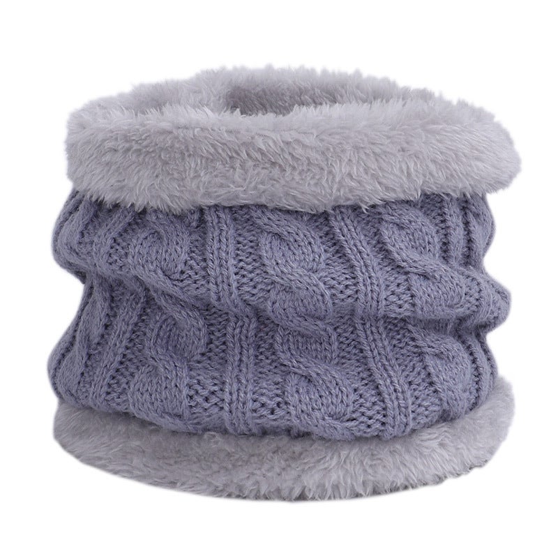 New Children'S Scarf For Boys And Girls Baby Plus Velvet Warm Knitted Scarf Set Single Loop - Image 1