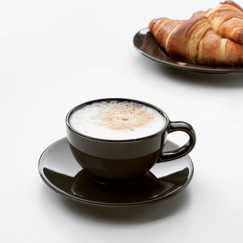 VARDAGEN Coffee Cup and Saucer, Dark Grey Stoneware, 14 cl - Image 2