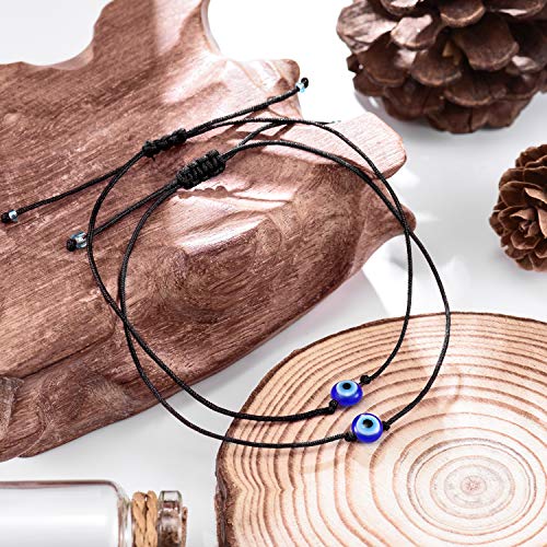 Shonyin Evil Eye Bracelets Set with Card Good Luck String Bracelet Kabbalah Protection Rakhi for Brother Amulet for Women Men Christmas Father's Day Family Friends - Image 2
