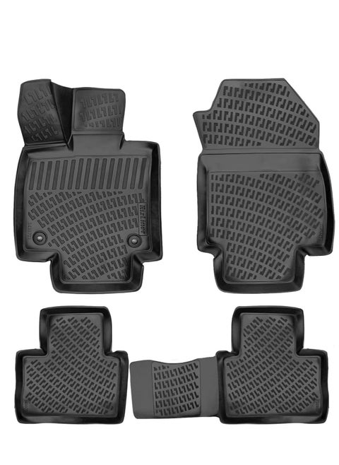 RizLiner Kia Optima (Non Hybrid)  2015-2021 Floor Mats 3D Custom Fit Compatible with  Car Mats Laser Measured 1st & 2nd Row Floor Liners All Weather Non-Slip (Black)