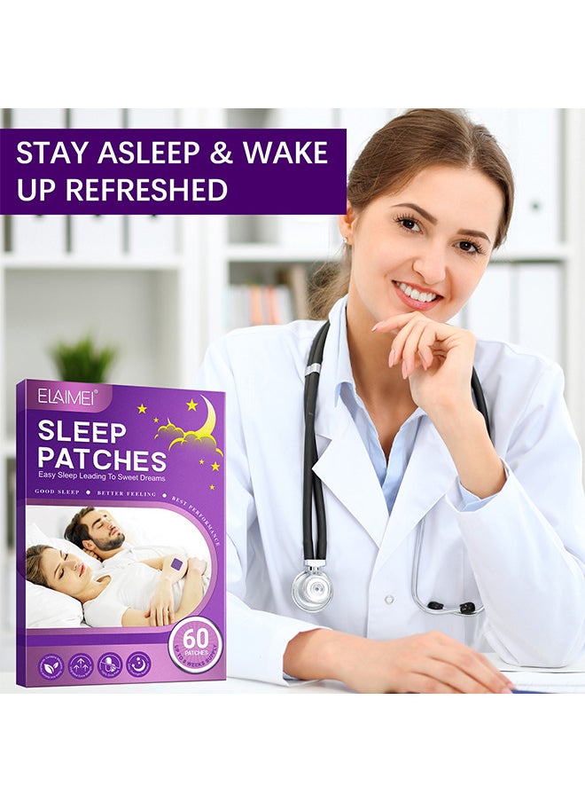 Sleep Patches, Sleep Patches For Adults, Natural Sleep Aid Patches For Restful Sleep, Wake up Refreshed And Rejuvenated, Cruelty Free Sleep Alternative 60 Patches, Sleeping Patch For Men And Women