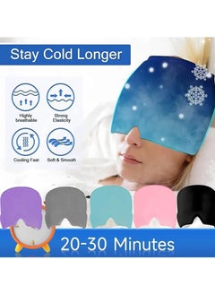 Gel Bonnet for Headache and Migraine Relief Cryotherapy Cap for Migraine Relief Ice Mask to Wrap the Head for Migraine Cold Compression Cap for Relief of Stress, Sinusitis and Tension Multi-Colour
