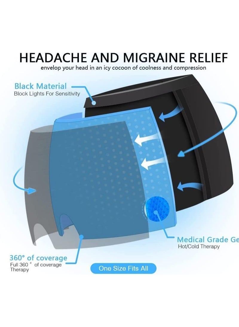 Generic - Gel Bonnet for Headache and Migraine Relief Cryotherapy Cap for Migraine Relief Ice Mask to Wrap the Head for Migraine Cold Compression Cap for Relief of Stress, Sinusitis and Tension Multi-Colour - Image 1
