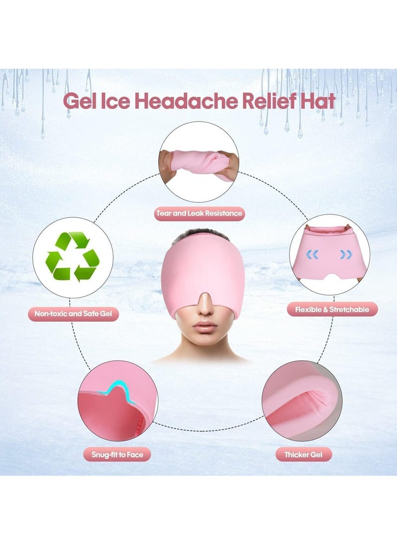 Generic - Gel Bonnet for Headache and Migraine Relief Cryotherapy Cap for Migraine Relief Ice Mask to Wrap the Head for Migraine Cold Compression Cap for Relief of Stress, Sinusitis and Tension Multi-Colour - Image 1