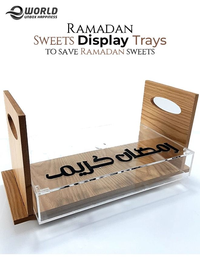 Eworld Ramadan Decorative Tray Ramazan Mubarak Dessert Serving Tableware Plates for crescent decorations