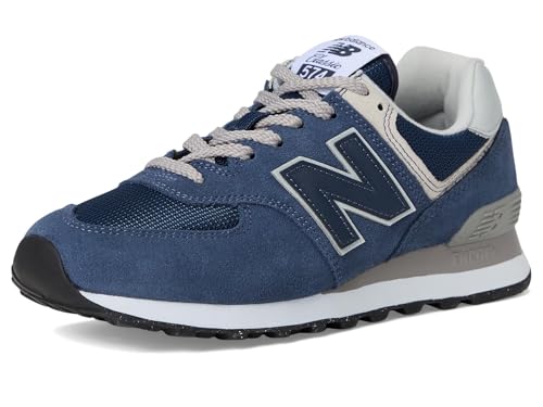 New Balance Women's 574 Core Sneaker, Navy/White, 7 - Image 1