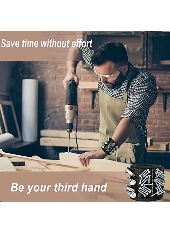 Magnetic Tool Wristband 1pc Red And 1pc Black For Screws Nails Drill Bits Ideal For DIY - Image 3