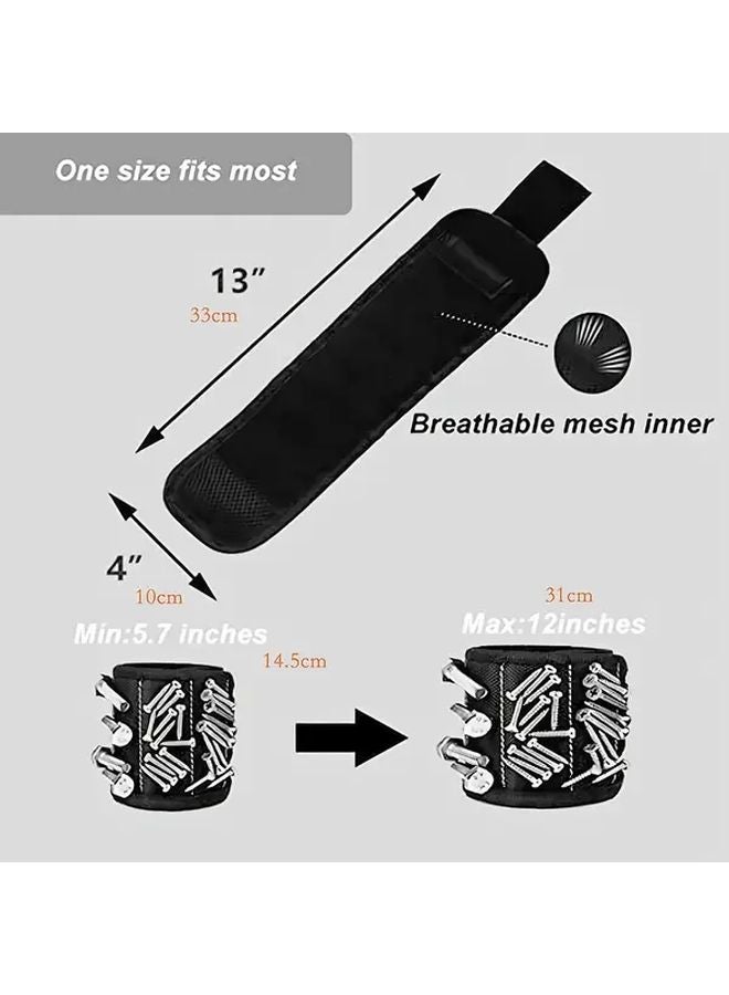 Magnetic Tool Wristband 1pc Red And 1pc Black For Screws Nails Drill Bits Ideal For DIY - Image 4