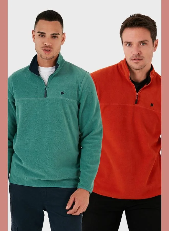 Buratti Slim Fit Anti-Pilling Non-Pilling Bato Collar Raised 2-Pack Polar Men's POLAR 5906001S2