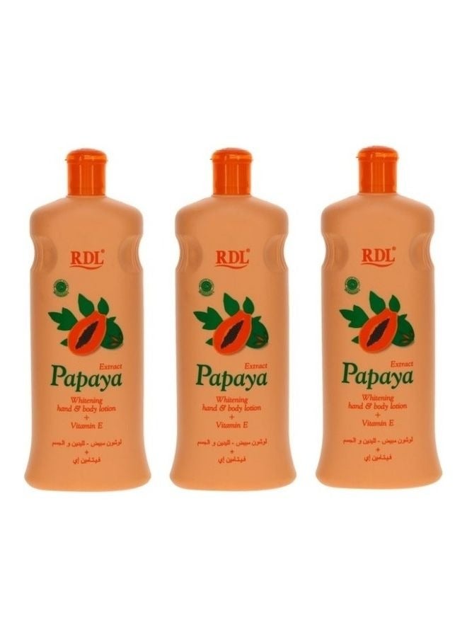 PAPAYA Pack Of 3 Papaya Extract Whitening Hand And Body Lotion 600ml - Image 1