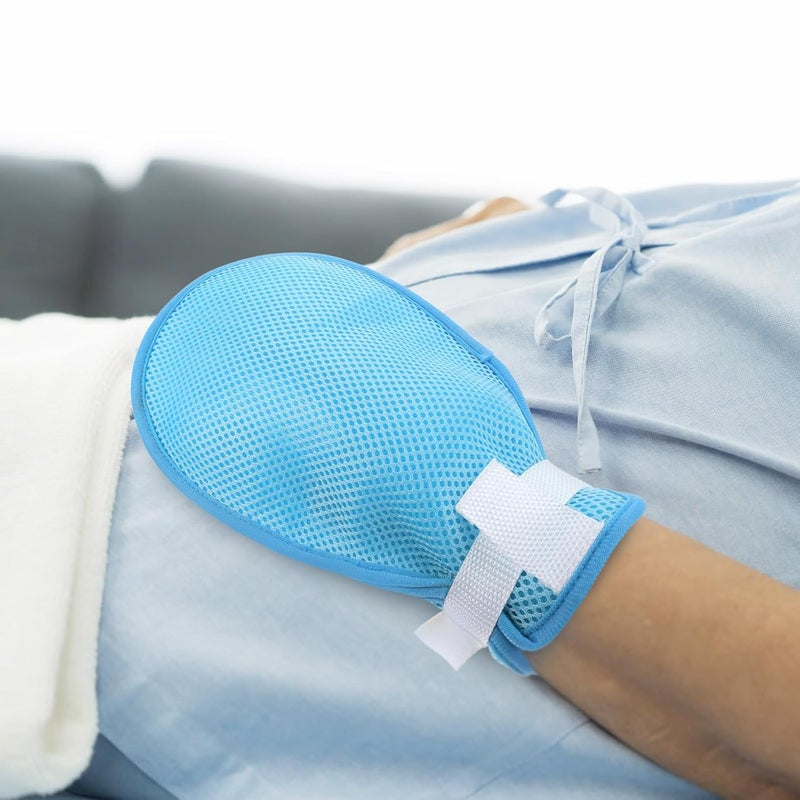 SAFIGLE Hand and Wrist Fixing Straps with Scratch Protection Board, Polyester Breathable Elderly Tube Protection Gloves, 1 Pair Belts for Patients and Injury Prevention - Image 5