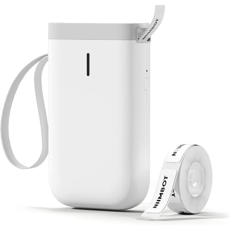 Label Maker Machine, D11 Wireless Thermal Label Printer No Ink Need Clothing Jewelry Food Grocery Label Maker with 1 Roll White Starter Label Paper for Home and Office Organization White - Image 1