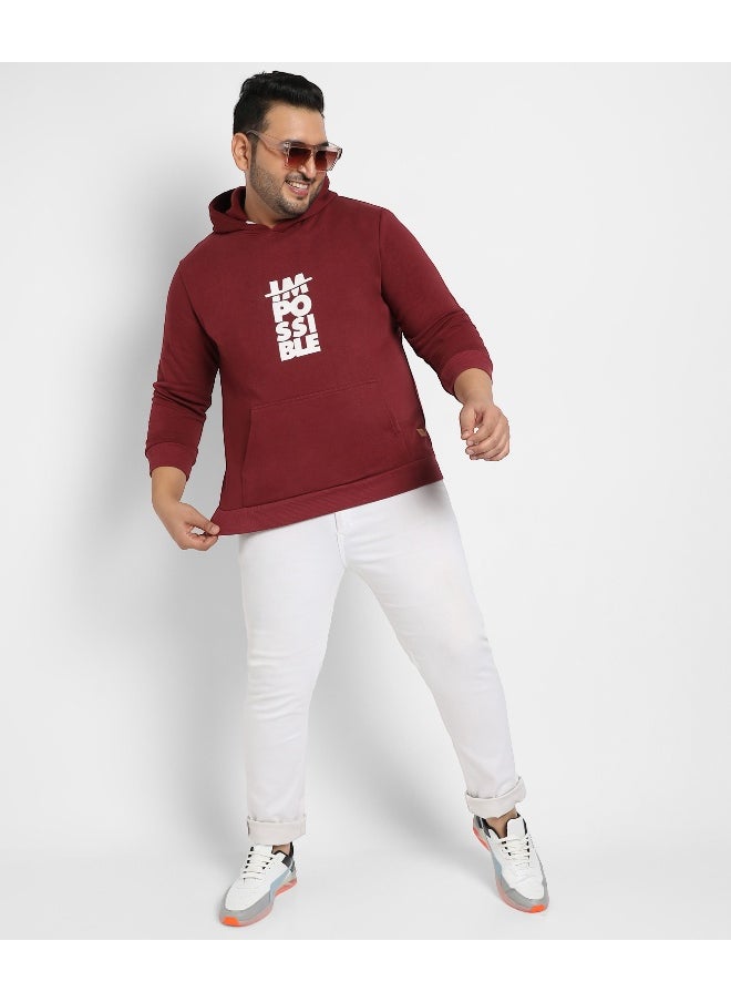 Instafab Plus Men's Maroon Red Impossible Hoodie With Kangaroo Pocket - pzsku/ZAE7D49F223585AC56BAEZ/45/_/1727684896/96277f08-6ba7-4bd8-89bc-988300b29bad